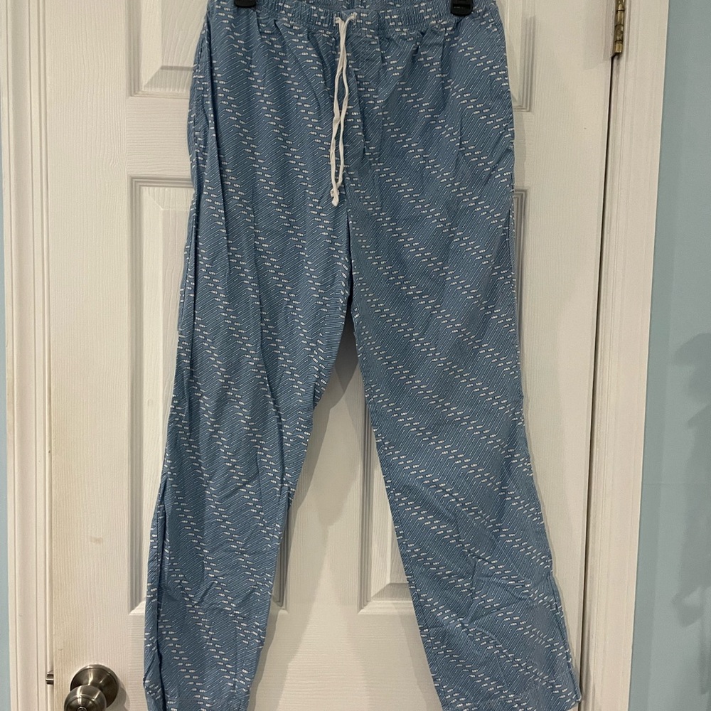 Vineyard Vines Men's Hockey Blue Drawstring Pajama Pants Size Small